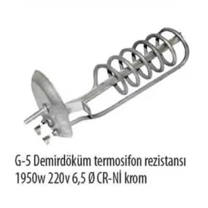 G-5 Demirdöküm Termosifon Rezistansı 1950W 220V 6.5 Ø Cr-Nı - Görsel 1