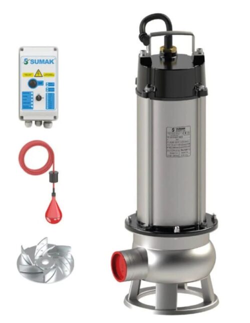 Sumak SDTV 40/2 İNOX Komple Paslanmaz Vortex Çarklı Foseptik Dalgıç Pompa