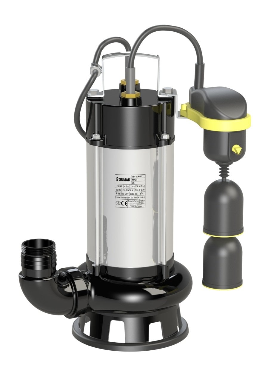 Sumak SDF 18/2-A Asansör Flatörlü Foseptik Dalgıç Pompa 220 Volt 1.8 Hp - Koşar Ticaret