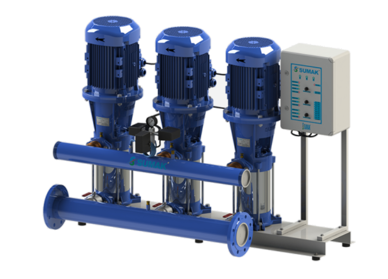Sumak SHT 34 C 1500/6 Düşey Milli Kademeli Üç Pompalı Hidrofor - Koşar Ticaret