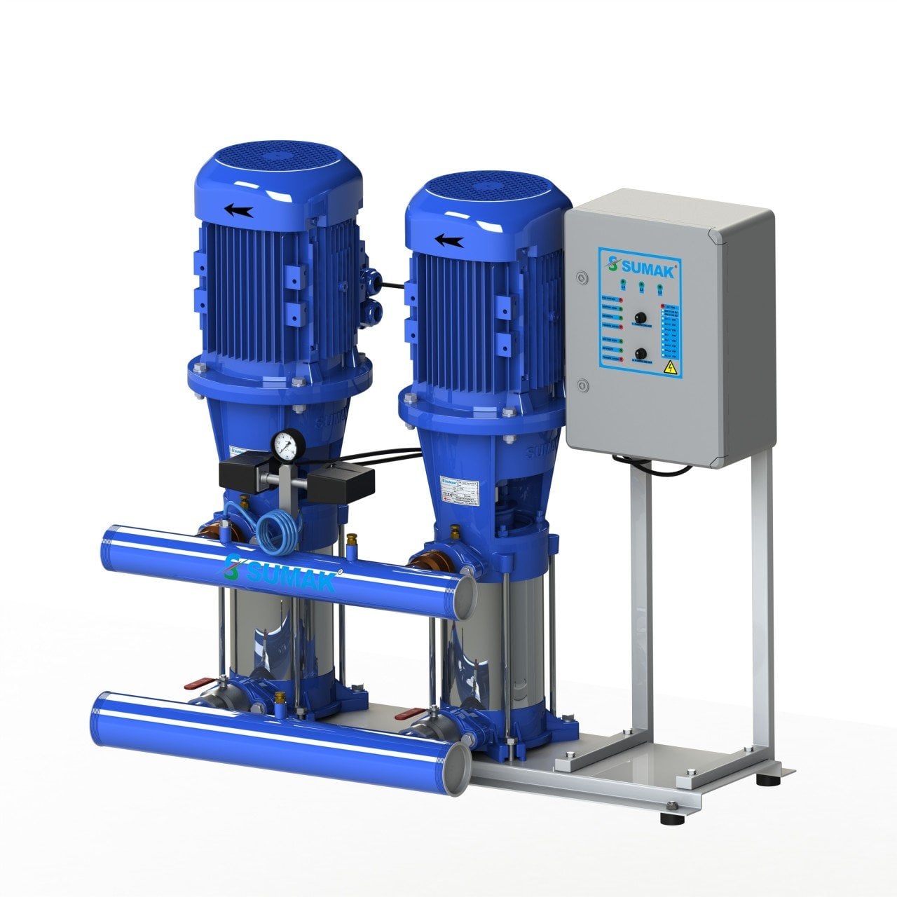 Sumak SHT 24 B 1000/7 Düşey Milli Kademeli Çift Pompalı Hidrofor - Koşar Ticaret