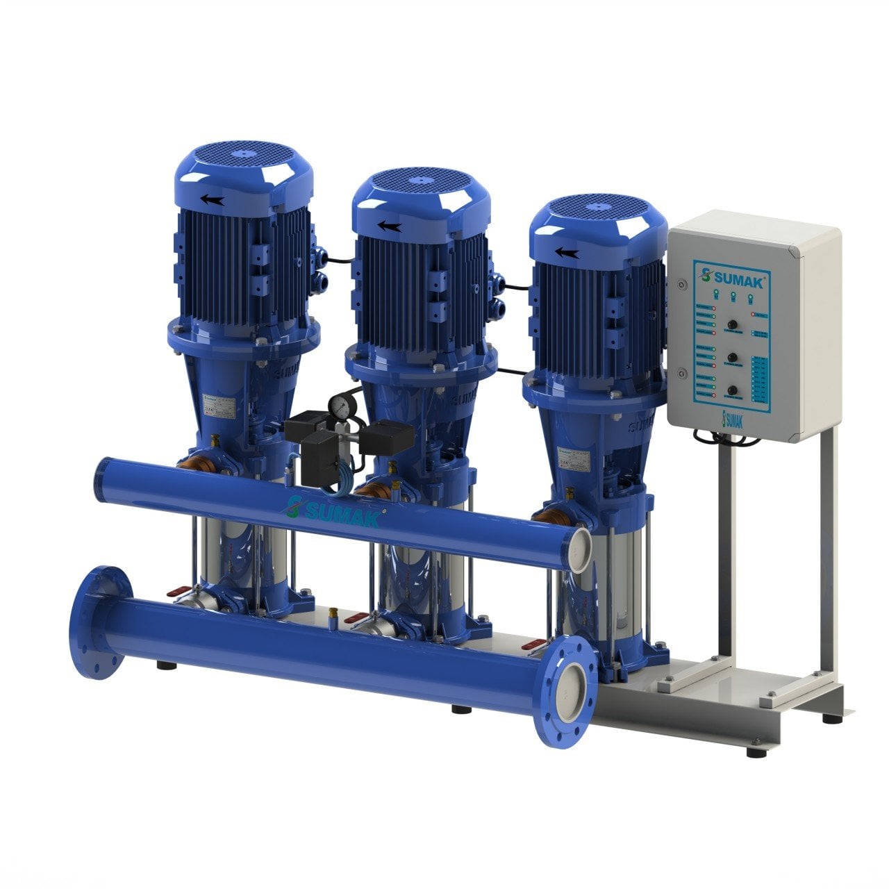 Sumak SHT 24 C 550/4 Düşey Milli Kademeli Üç Pompalı Hidrofor - Koşar Ticaret