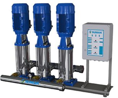 Sumak SHTP16 C 550/10 Düşey Milli Kademeli Üç Pompalı Paslanmaz Hidrofor 15 KAT 144 DAİRE - Koşar Ticaret
