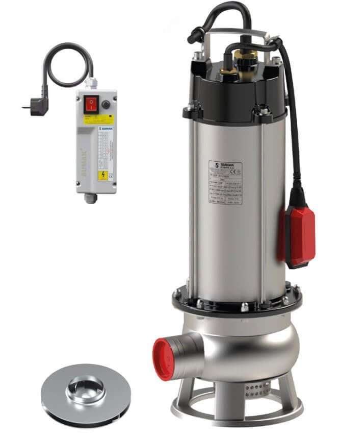 Sumak SDF 30/2 İNOX Komple Paslanmaz Kirli Su Dalgıç Pompa 220 Volt 3 Hp 21.5 Mss - Koşar Ticaret