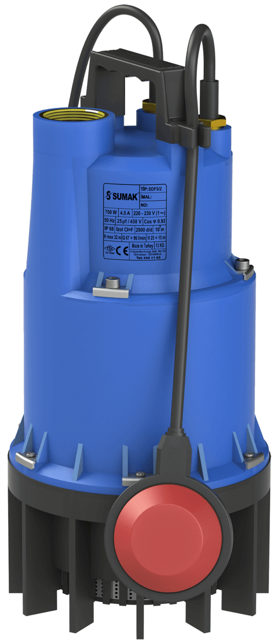 Sumak SDF 5/2 Temiz Su Dalgıç Pompa Monofaze (220V) 1 Hp - Koşar Ticaret