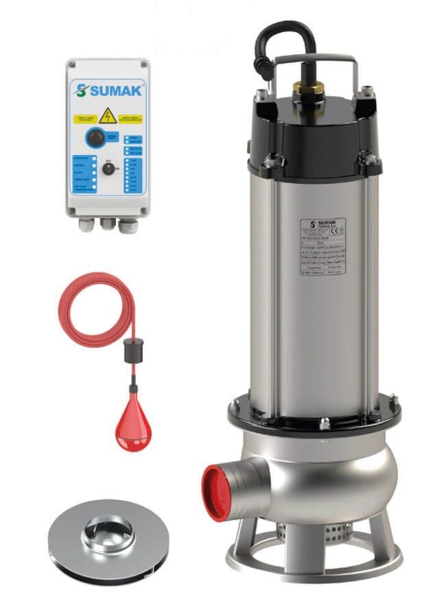 Sumak SDT 40/2 İNOX Komple Paslanmaz Kirli Su Dalgıç Pompa 380 Volt 4 Hp 23.5 Mss - Koşar Ticaret