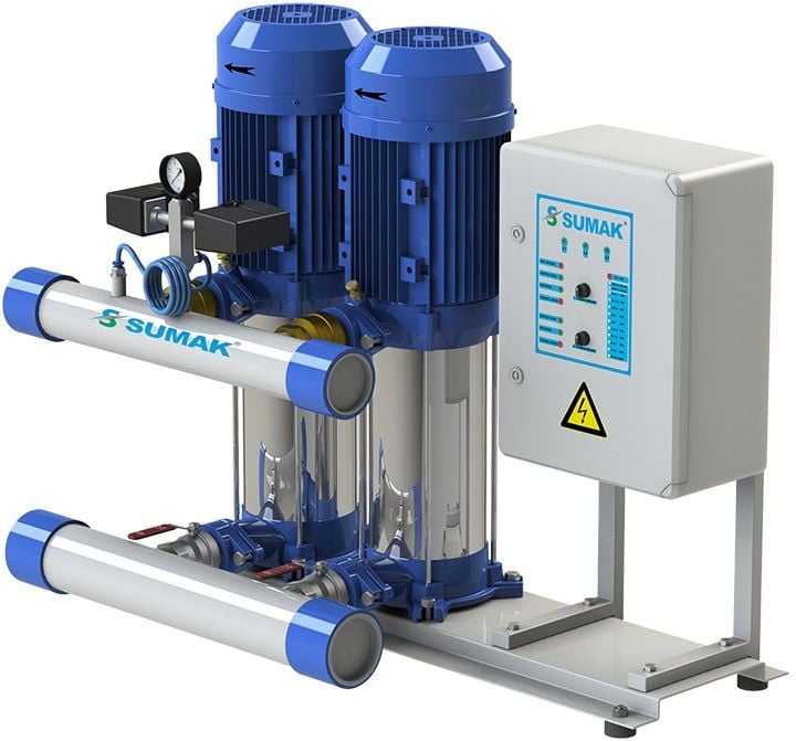 Sumak SHT16 B 750/6 Düşey Milli Kademeli Çift Pompalı Hidrofor 23 KAT 64 DAİRE - Koşar Ticaret