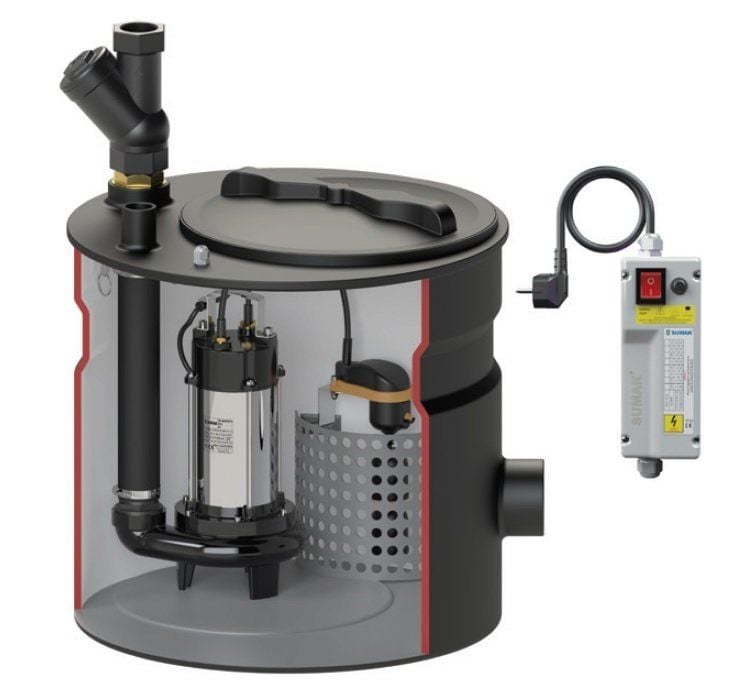 Sumak SMAC 1800 A Wc Termoplastik Tanklı Foseptik Dalgıç Pompa 9 mss 9 m³/h - Koşar Ticaret