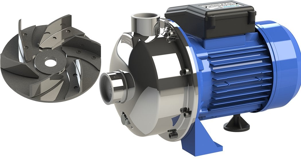 Sumak SMINOX/A-100 Paslanmaz Santrifüj Pompa Açık Fan Monofaze (220V) 1HP - Koşar Ticaret