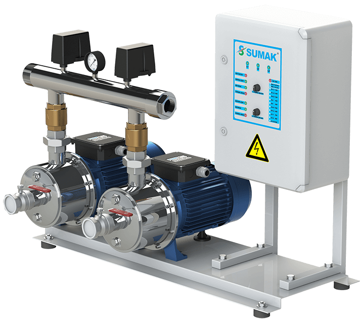 Sumak SMINOX12B 220/2 Emişli Paslanmaz Kademeli Hidrofor 7 Kat 28 Daire - Koşar Ticaret
