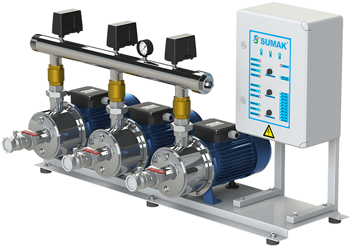 Sumak SMINOX12C 300/3T Emişli Paslanmaz Kademeli Hidrofor 11 Kat 42 Daire - Koşar Ticaret
