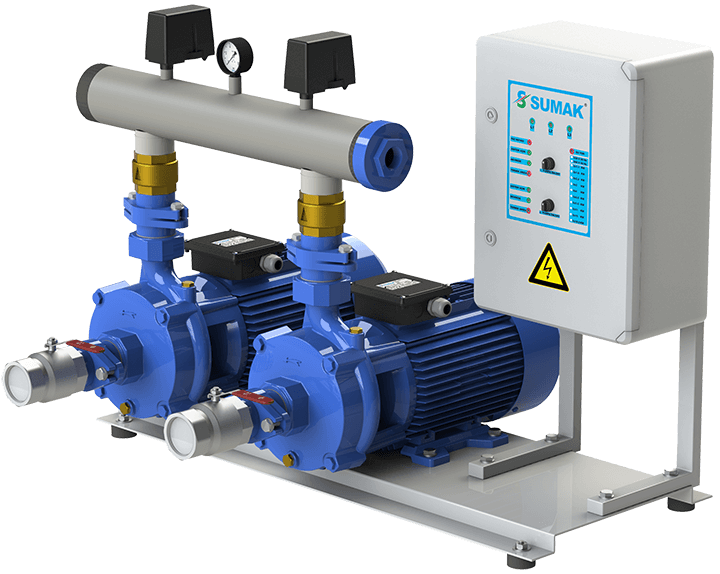 Sumak SMKTB 550 Emişli Çift Kademeli Hidrofor 8 Kat 90 Daire 380 Volt 5.5 Hp - Koşar Ticaret