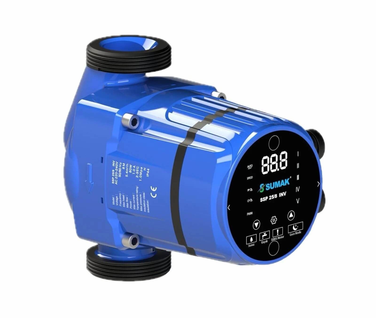 Sumak SSP 25/6-130 INV Frekans Konvertörlü Sirkülasyon Pompası 6 mss 4.8 m3/h - Koşar Ticaret